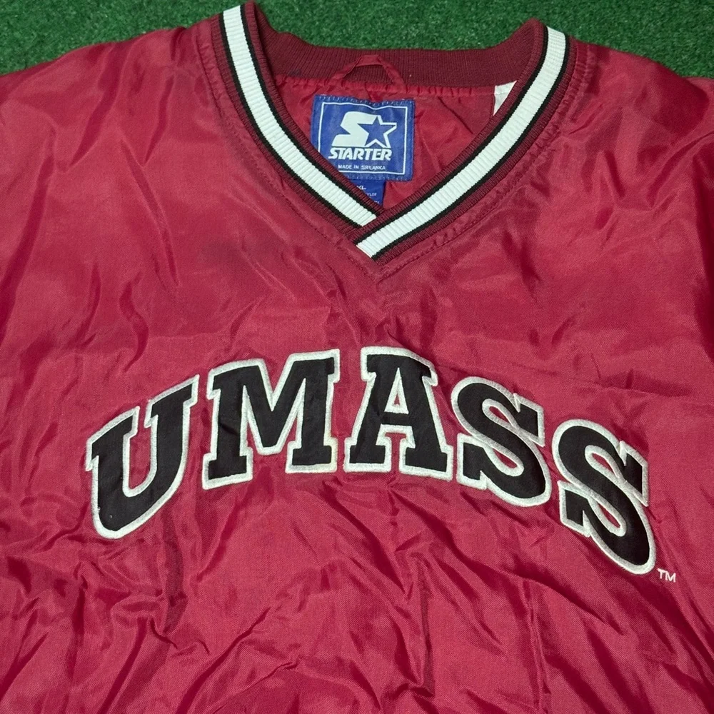 Vintage UMass Minutemen Boston University 90s Starter XXL Windbreaker Jacket